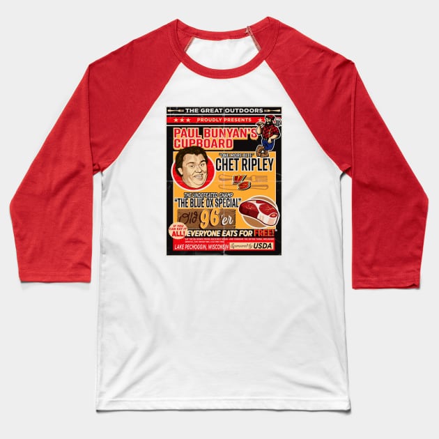 Great Outdoors Eating Contest Poster Ad Baseball T-Shirt by Alema Art